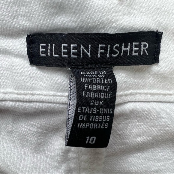 Eileen Fisher Womans Size 10 White Skinny Jeans Mid Rise Organic Cotton - Picture 4 of 6